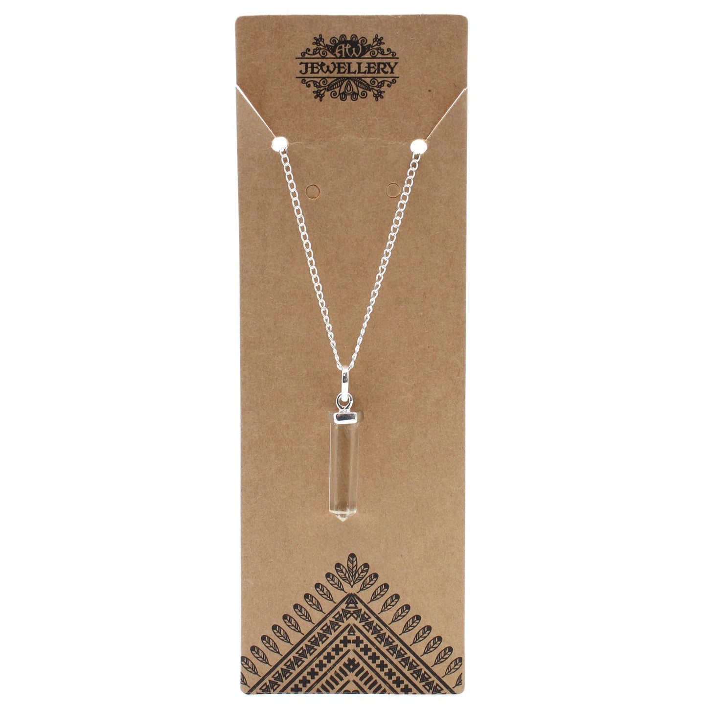 Gemstone pendant in a classic cut shape – crystal (clear quartz)