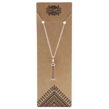 Gemstone pendant in a classic cut shape – crystal (clear quartz)