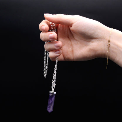 Gemstone pendant in a classic cut shape – crystal (clear quartz)