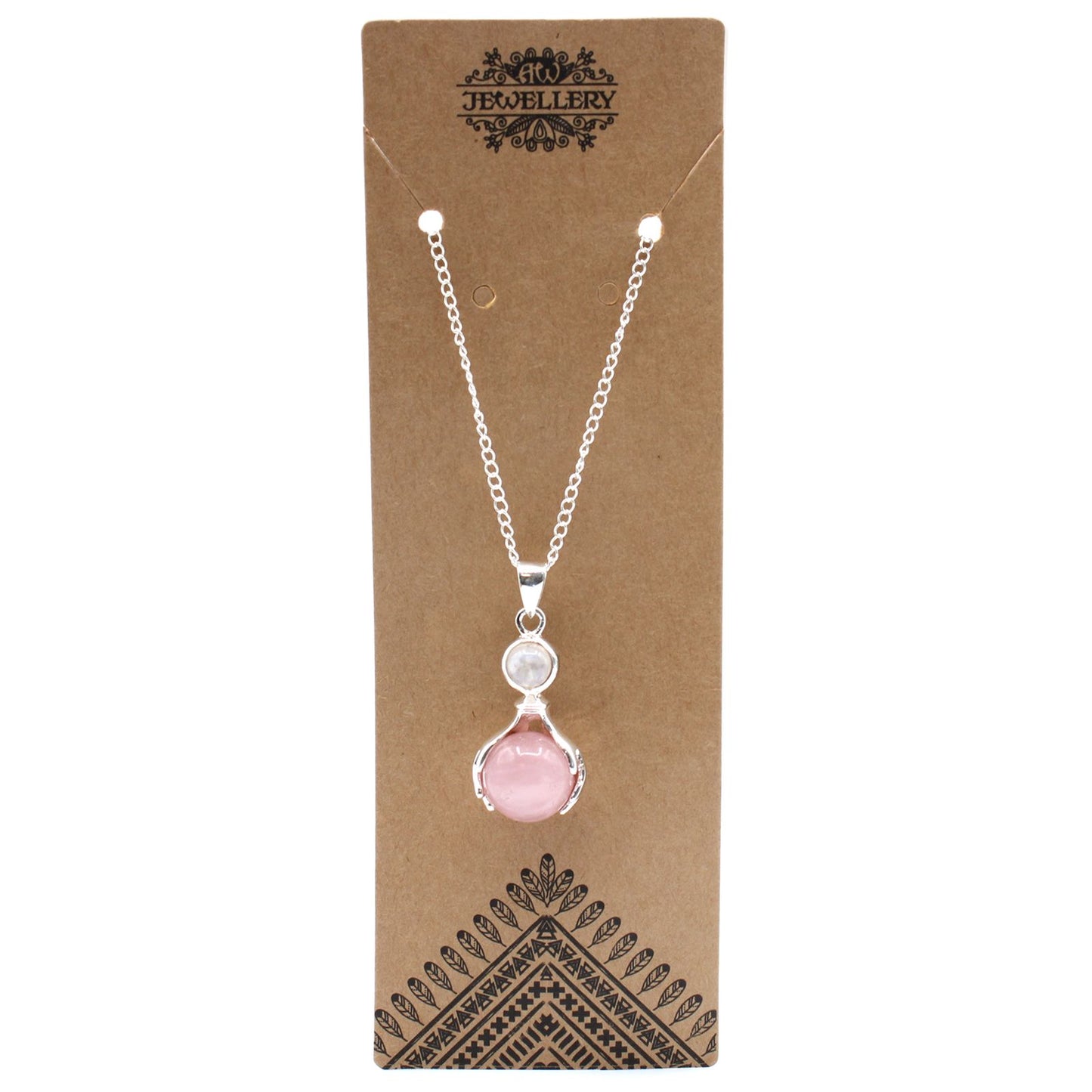 Healing Hands Gemstone Pendant – Rose Quartz