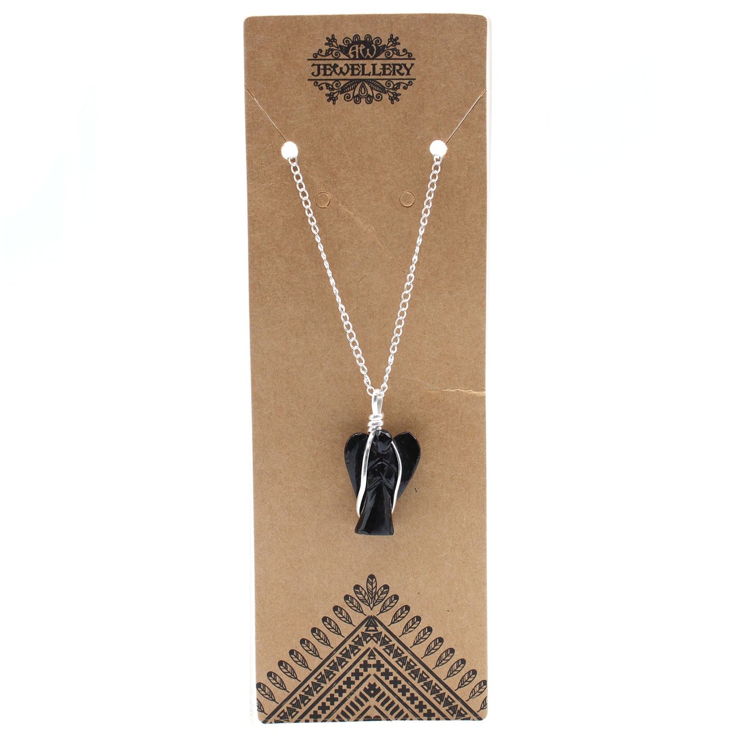 Guardian Angel Pendant from a gemstone – black agate