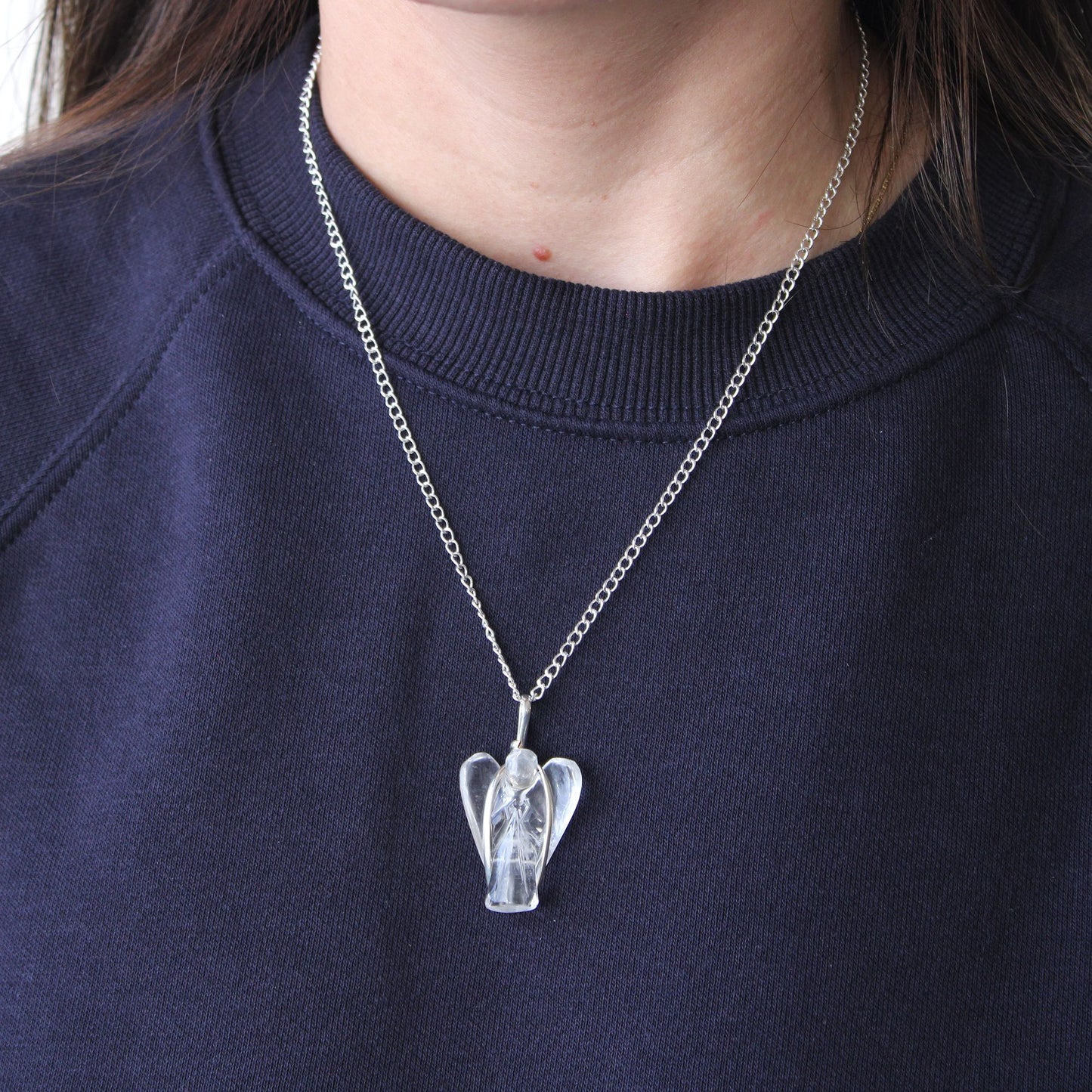 Guardian Angel Pendant from a gemstone – black agate