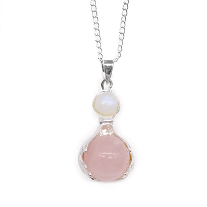Healing Hands Gemstone Pendant – Rose Quartz