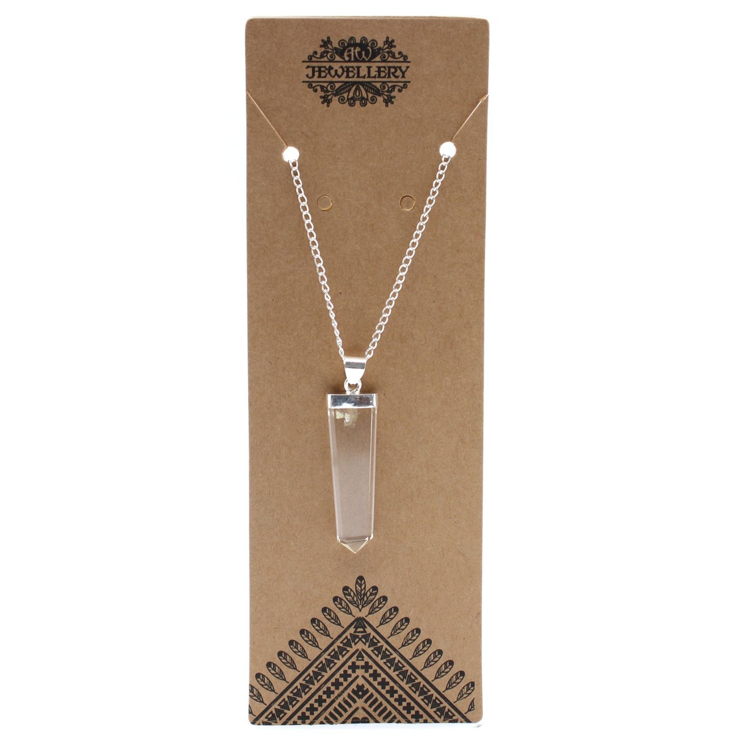 Pendant in the shape of a flat gemstone crystal – crystal (clear quartz)